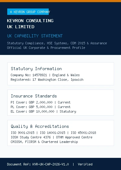 Kevron Consulting UK Capability Statement Preview
